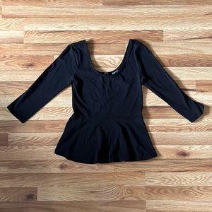 Women’s Black EXPRESS Shirt | Gently Used, Cotton/Spandex, Peplum Style